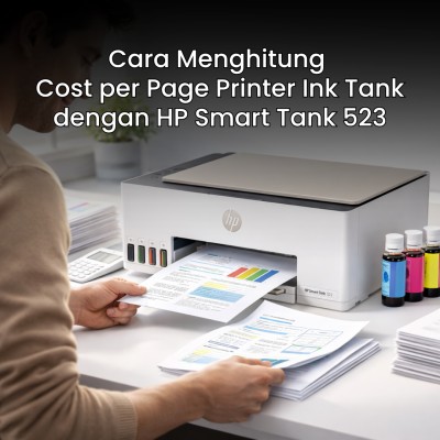 Cara Menghitung Cost per Page Printer Ink Tank dengan HP Smart Tank 523