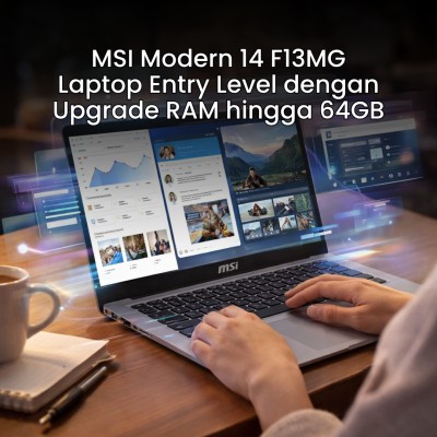 MSI Modern 14 F13MG: Laptop Entry Level dengan Upgrade RAM hingga 64GB