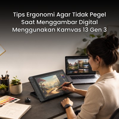 Tips Ergonomi Agar Tidak Pegel Saat Menggambar Digital Menggunakan Kamvas 13 Gen 3