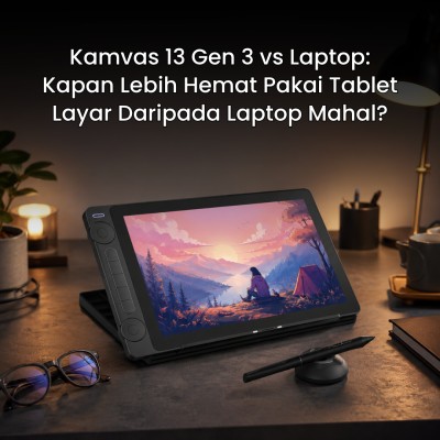 Kamvas 13 Gen 3 vs Laptop: Kapan Lebih Hemat Pakai Tablet Layar Daripada Laptop Mahal?