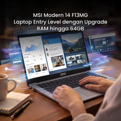 MSI Modern 14 F13MG: Laptop Entry Level dengan Upgrade RAM hingga 64GB