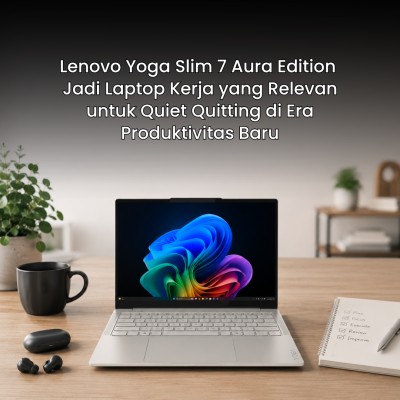 Lenovo Yoga Slim 7 Aura Edition Jadi Laptop Kerja yang Relevan untuk Quiet Quitting di Era Produktivitas Baru