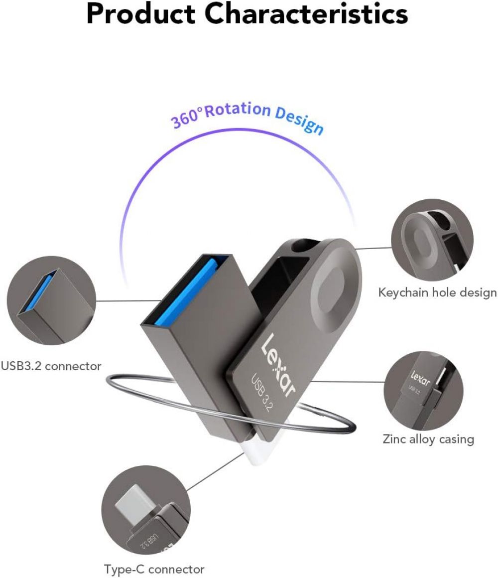 Lexar Jumpdrive Dual Drive E32c 128Gb