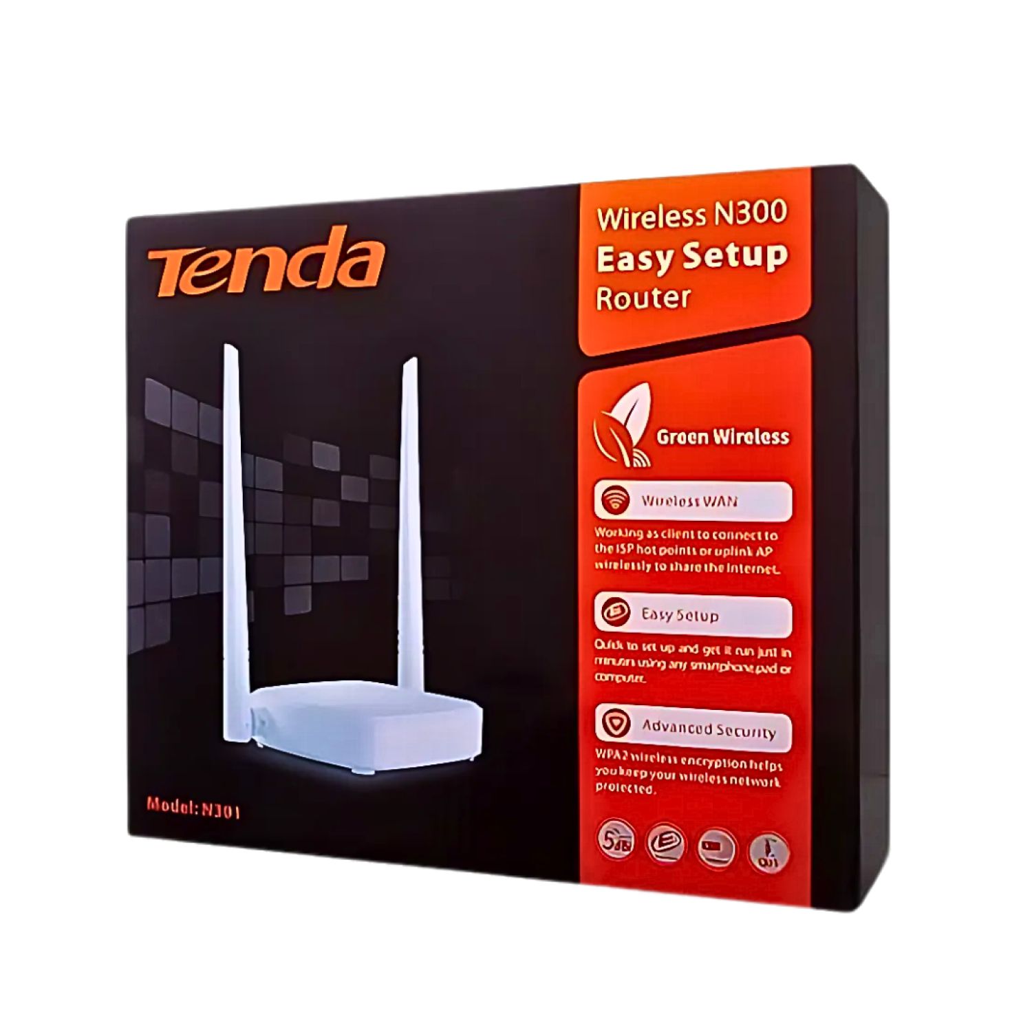 Tenda Router Wireless N300 2 Antena