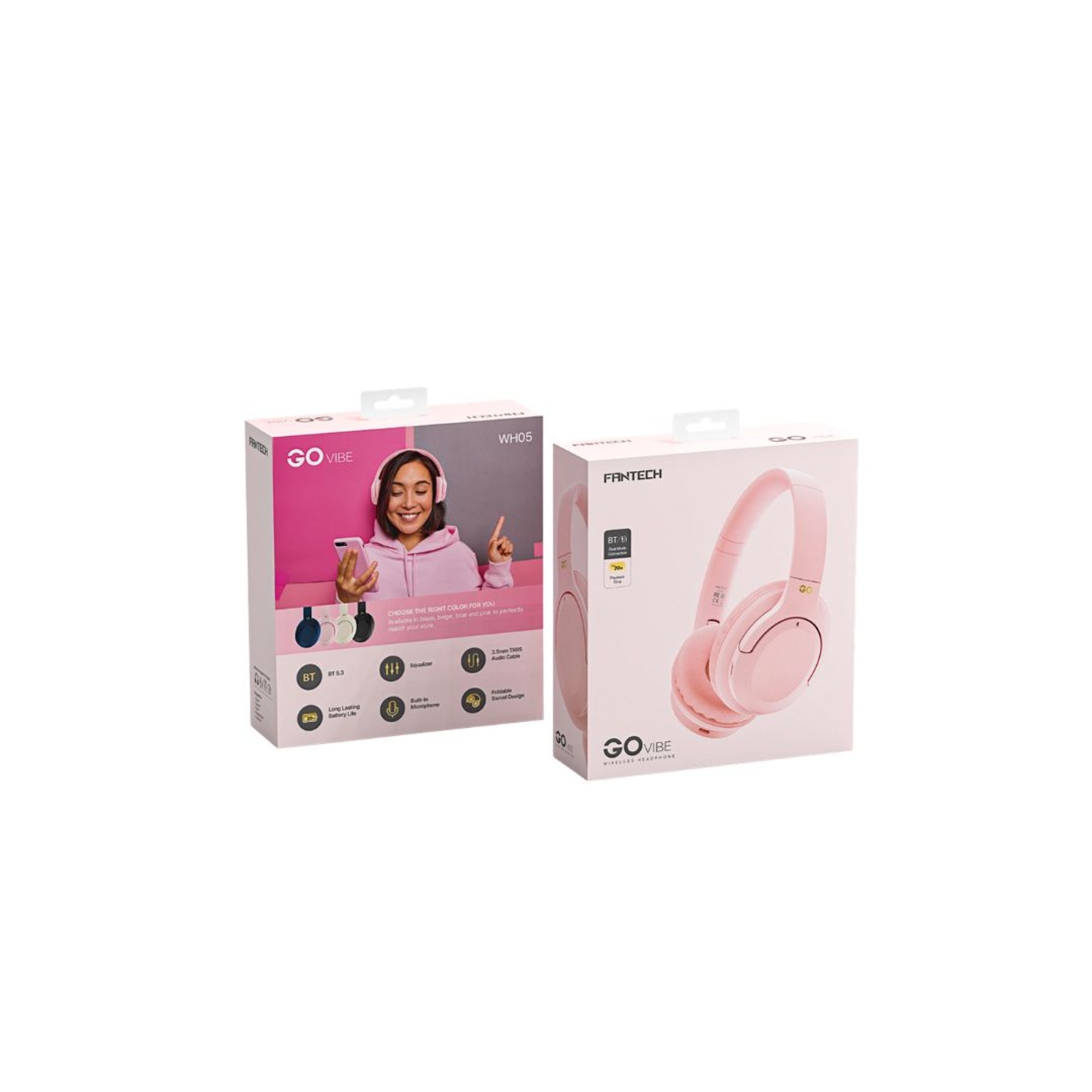 FANTECH GO VIBE WH05 WIRELESS HEADSET PINK